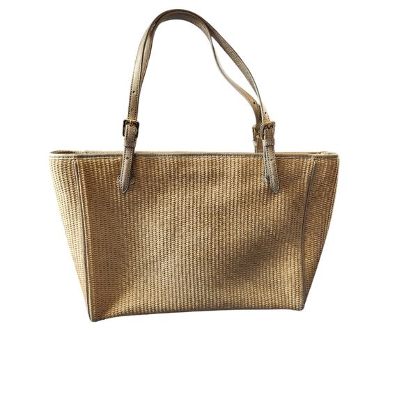 Tory Burch York Buckle Natural Straw Tote Shoulder Bag - Picture 2 of 13